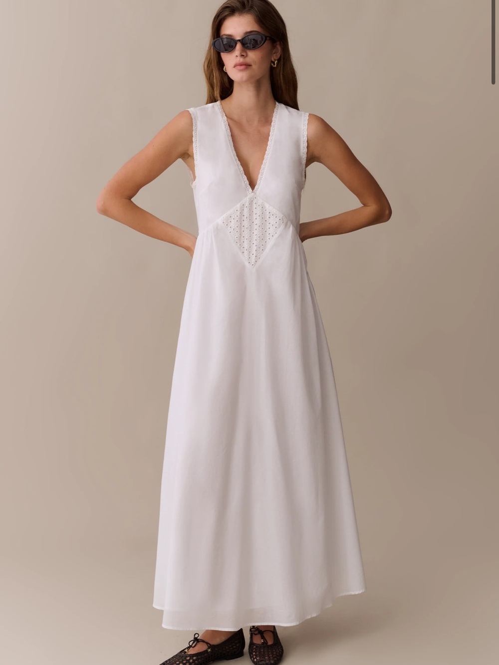 Few Moda Sorella Sonnet Cotton Maxi Dress with eyelet detail. Size M